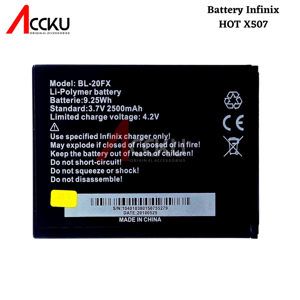 BATRE BATTERY BATERAI INFINIX BL-20FX X507 HOT ORIGINAL 99