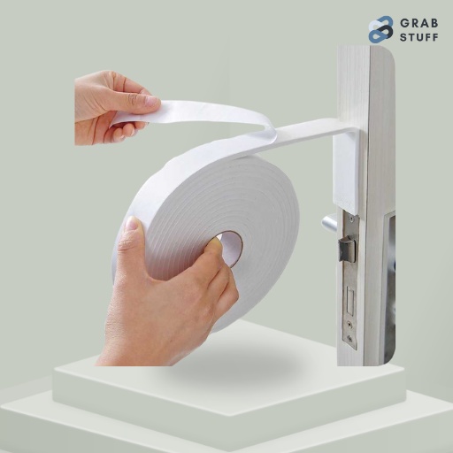 Lis Strip Pintu Putih Peredam Suara Penghalang Kecoa dan Serangga Door Noise Insulation Sealing Tape 3cmx5M / Lis Penutup Celah Pintu Peredam Suara Rintik Hujan Angin Debu Udara Kotoran Anti Serangga Anti Tikus / Alat merapatkan pintu Penghalang suara