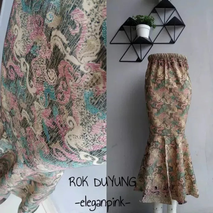 Rok Duyung Bawahan Kebaya Motif Azalea Hitam