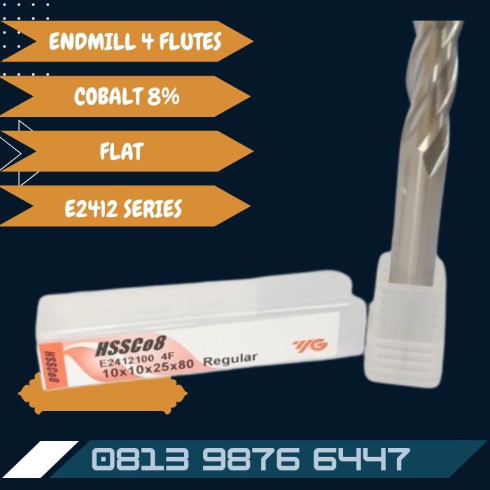 ENDMILL COBALT 1mm 4 FLUTE E2412 YG1 FLAT ENDMILL HSSCo8%