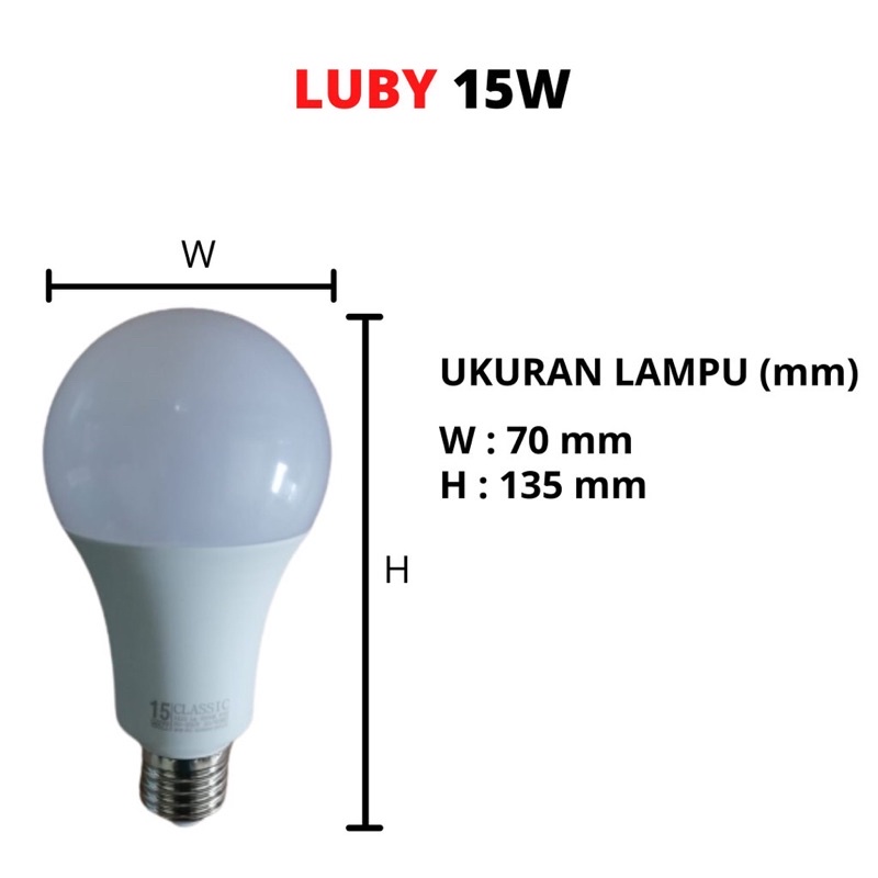 Lampu Luby Led Bulb Classic 15 Watt Murah