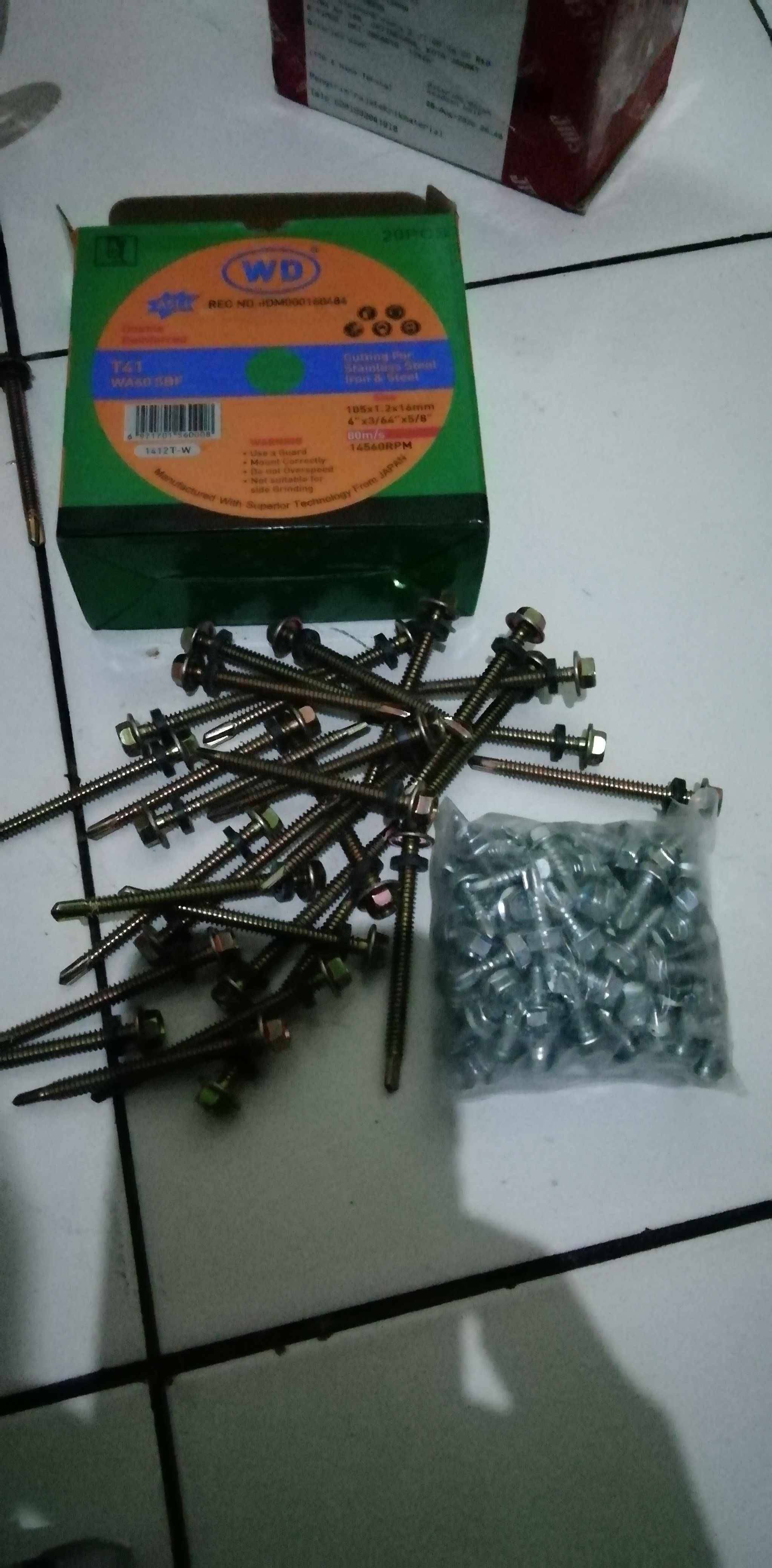 Skrup Roofing Kuning Moonlion / Steel # 12x70 / M5x70 (7cm) Per 50pcs