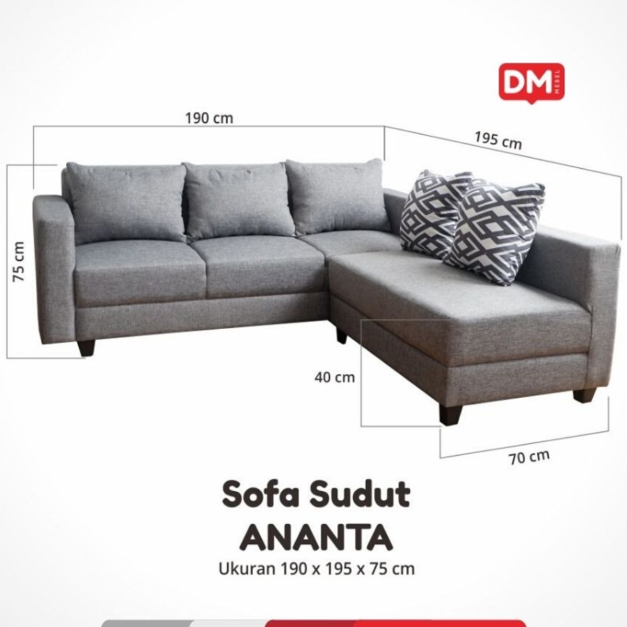 Sofa Minimalis Sofa Sudut ANANTA - DM Mebel