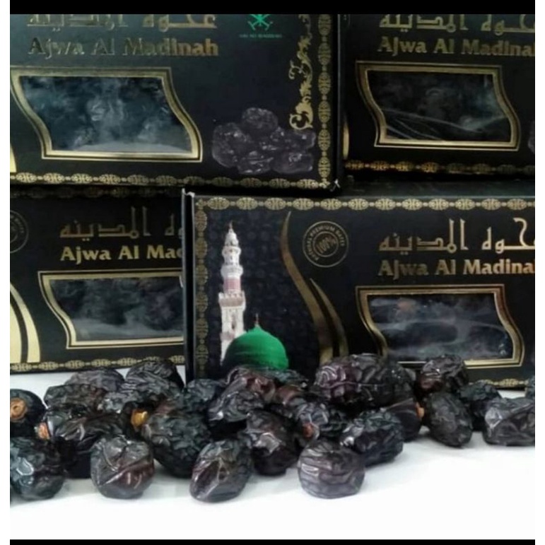 

Kurma Ajwa Asli Original 100% Madinah Kurma Nabi Dus Premium Anti Pecah 500 gram