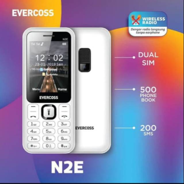 EVERCOSS N2E CANDY BAR PHONE 100% ORIGINAL GARANSI RESMI