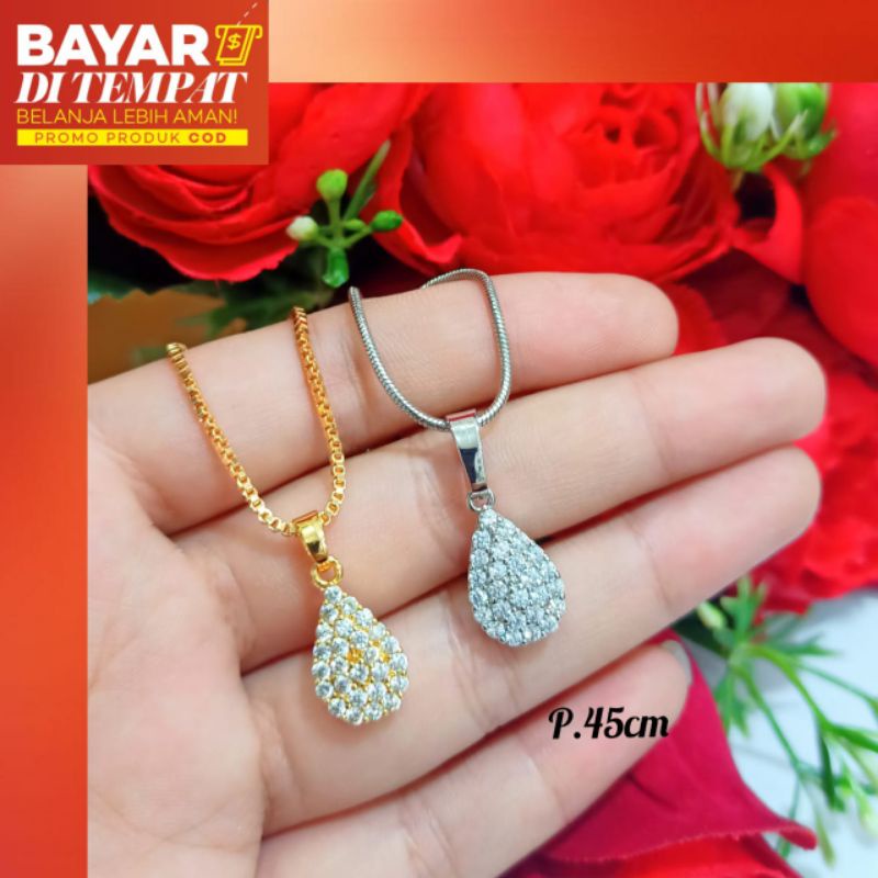 Kalung Terkini permata zircon,mini elegan emas Korea anti karat Gold&amp;Silver