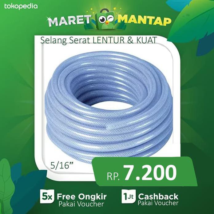 GA Selang air benang serat tebal 5/16 murah meteran buat Pompa DC dll