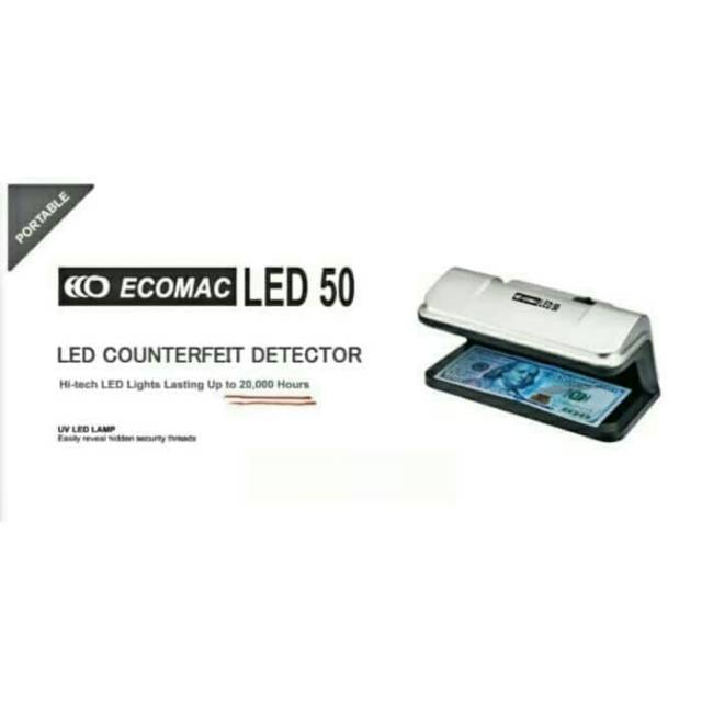 ECOMAC LED 50 / CEK DETEKSI UANG PALSU / LAMPU UV DETECTOR UANG RUPIAH