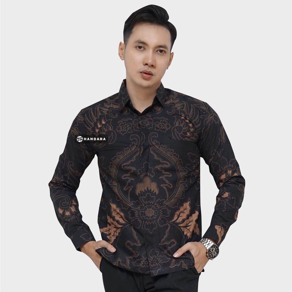 Jual Baju Kemeja Batik Pria Lengan Panjang Slim Fit Premium Modern Full ...