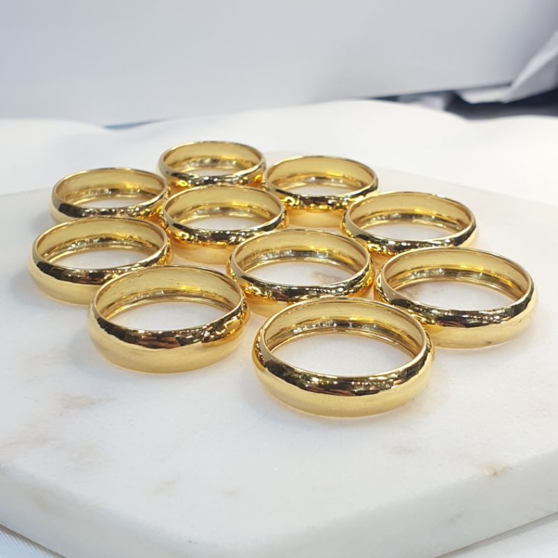 Cincin Belah Rotan Polos 1 gr gram Kosong Emas Asli Kadar Cap 700 70% Tebal Shogun Nikah Nikahan Tun