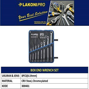 Kunci Ring Set 8Pcs 300401 LAKONI PRO / Box End Wrench Set LAKONIPRO