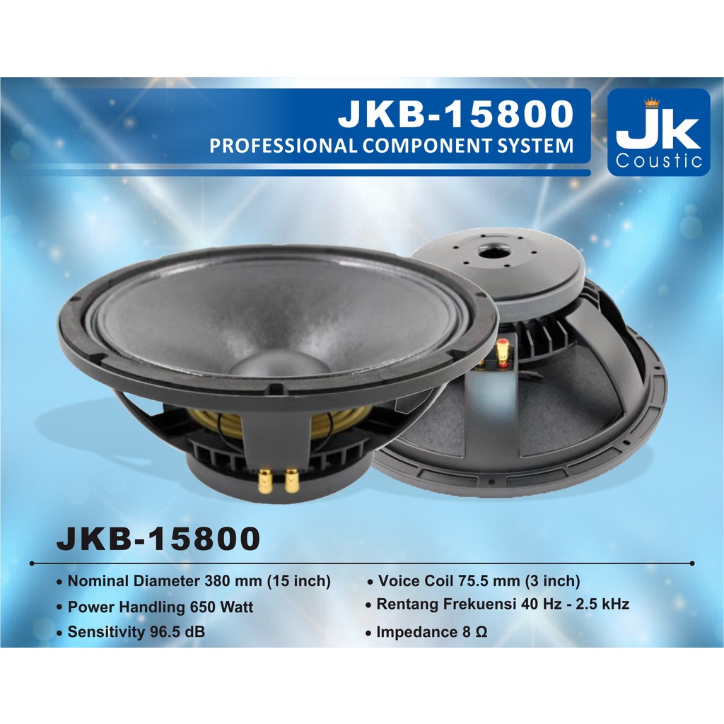 Speaker JKB-15800 JK Coustic Componen Speaker JKB 15800