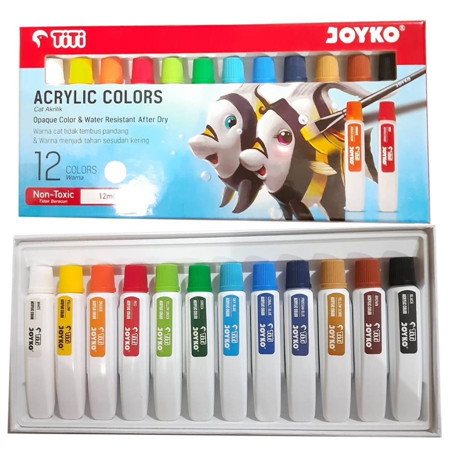 

Cat Acrylic 12 Warna Titi Joyko 12 ml