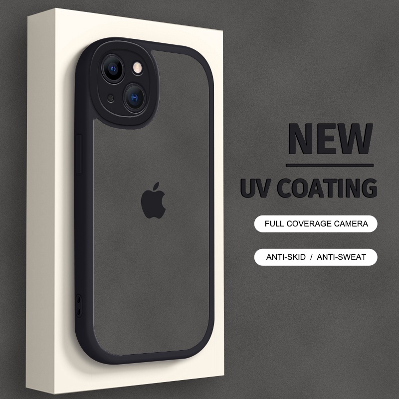 Casing Soft Case Permukaan UV Untuk iPhone 6 / 7 / 8 Plus / X / XR / Xs Max 13 / 12 / 11 Pro Max