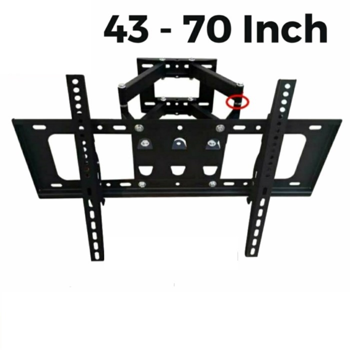 Braket/Breket/bracket TV LED LCD 49 50 55 60 65 70 inci Swivel 6 Arah Import Full Motion Cantilever Mount