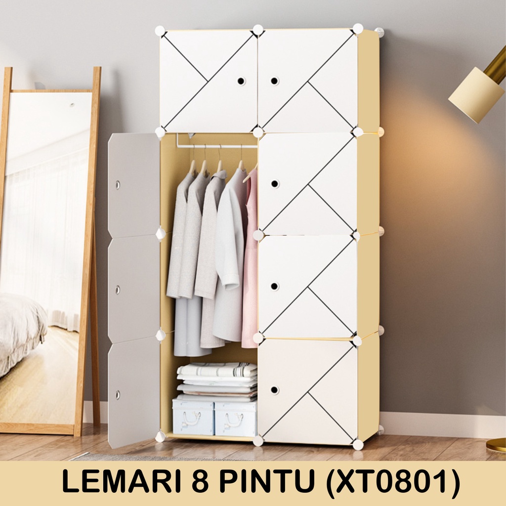 TERMURAH Lemari Pakaian 8 PINTU Motif Lemari Plastik 8 susun/Lemari Plastik Portable karakter/lemari pakaian anak HARD PLASTIC Lemari Baju Multifungsi dengan Tempat Gantungan Baju