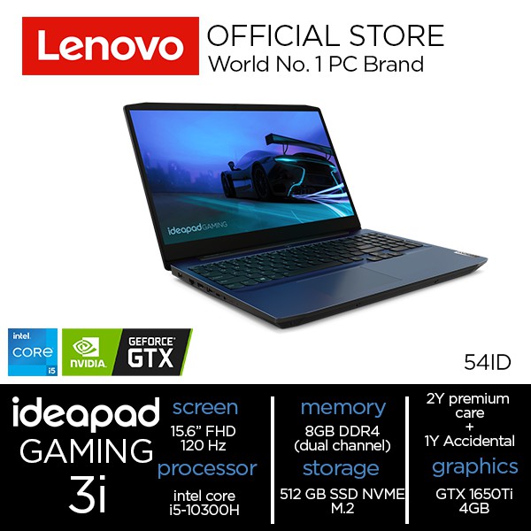 Lenovo Ideapad Gaming 3i 54ID Core i5 10300H +SSD 512GB Ram 8GB GTX1650ti