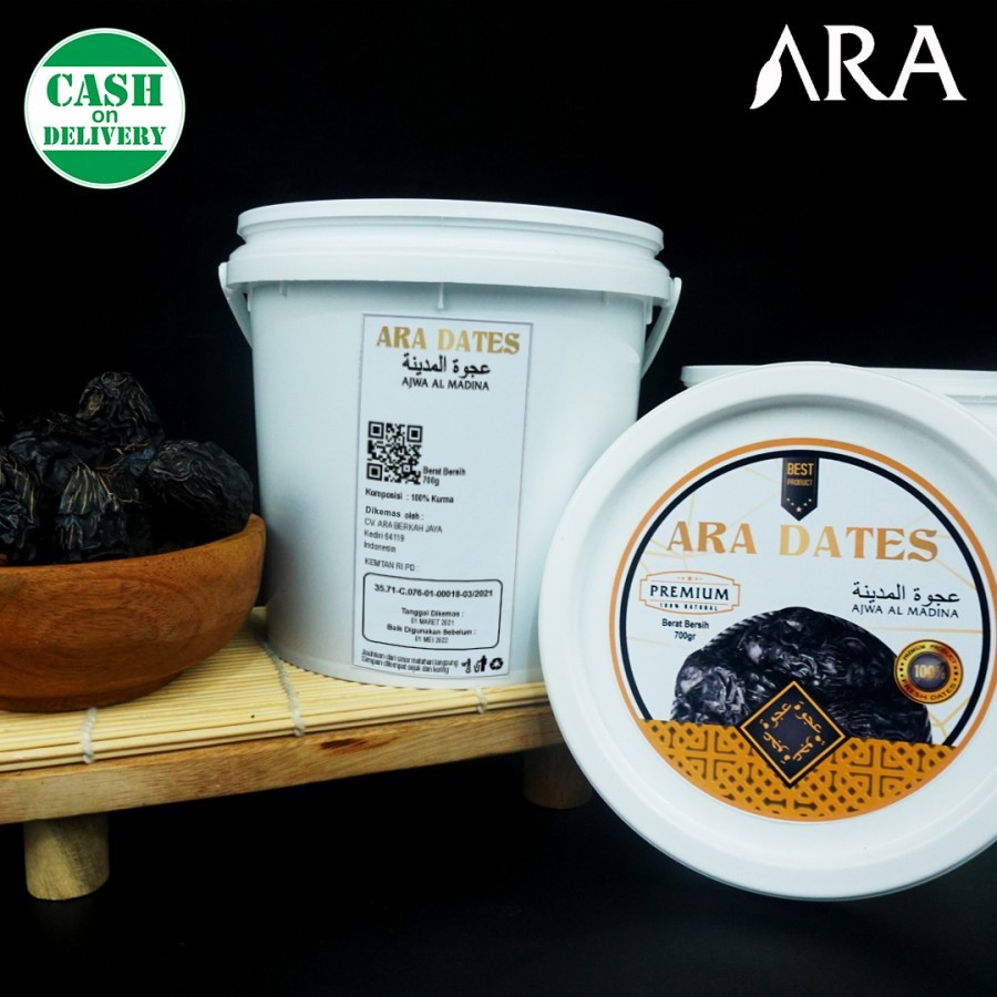 KURMA AJWA ARA DATES BUCKET 700 GRAM PREMIUM KEMTAN