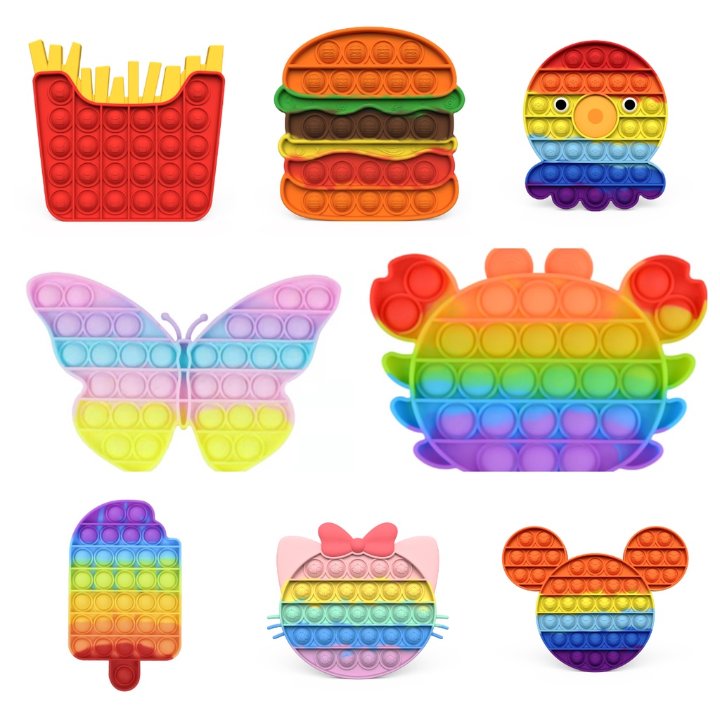 Fidget Toys Push POP IT / POPIT Mainan Anak Penghilang Stress Relieve Pop it Rainbow-2