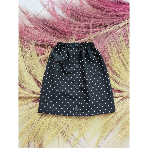 ROK ANAK MINI KANCING POLKADOT 1- 4 Thn