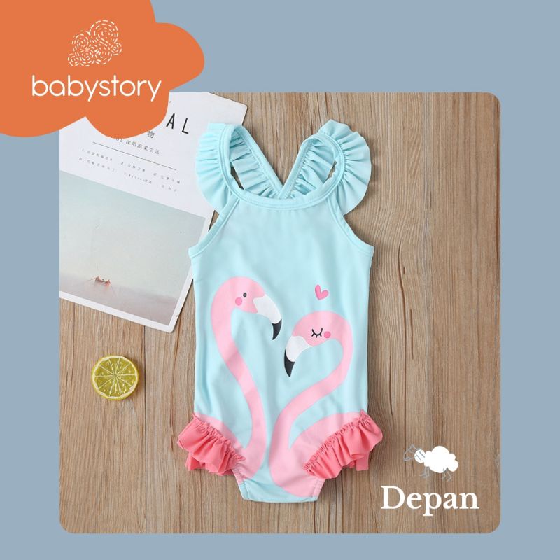 Baju berenang anak perempuan bayi perempuan Flamingo swimming suit