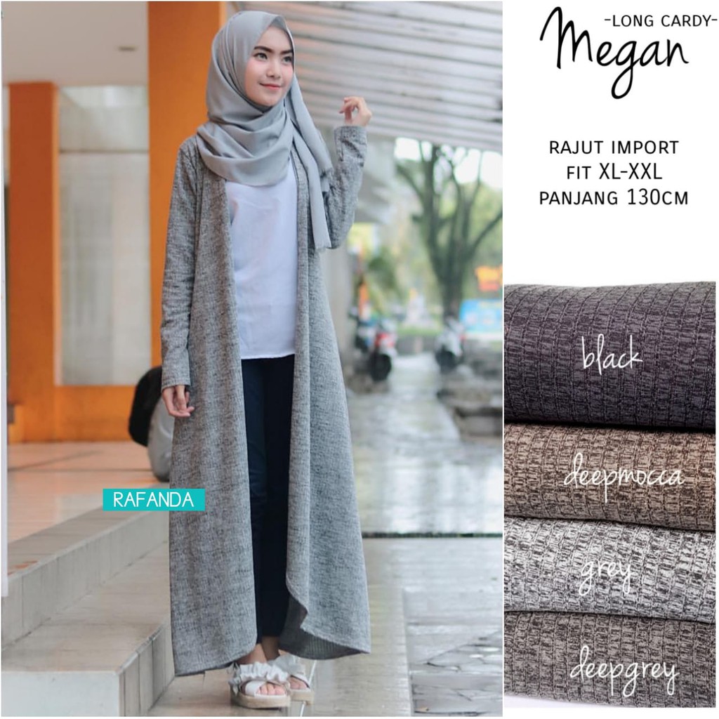 Mega Long Cardigan Rajut Wanita Polos Jumbo Murah