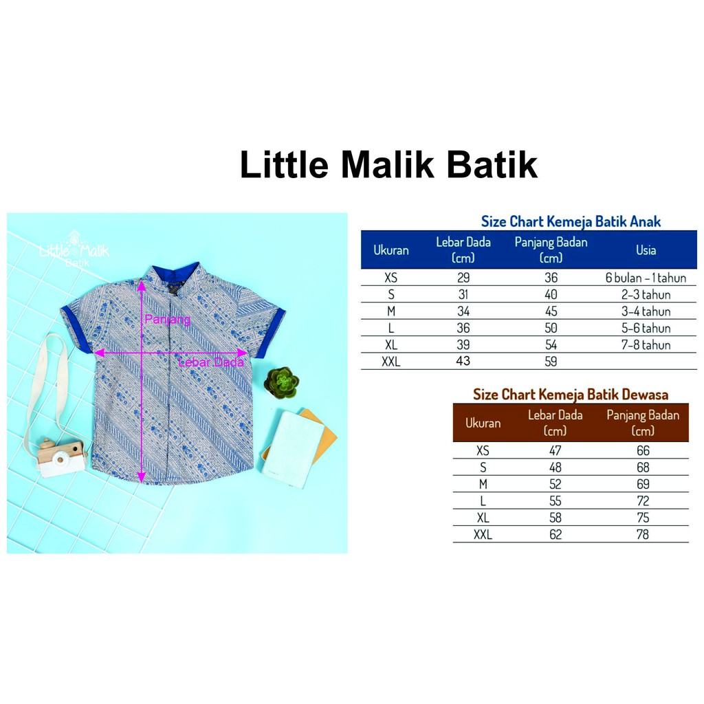 Setelan Kemeja Lengan Pendek Batik Koko Anak By Little Malik Batik, Garutan Dobby Warna Toska