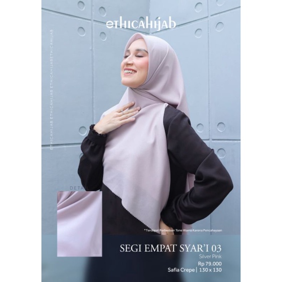 HIJAB SEGIEMPAT POLOS SYARI 130 x 130 ETHICA HIJAB