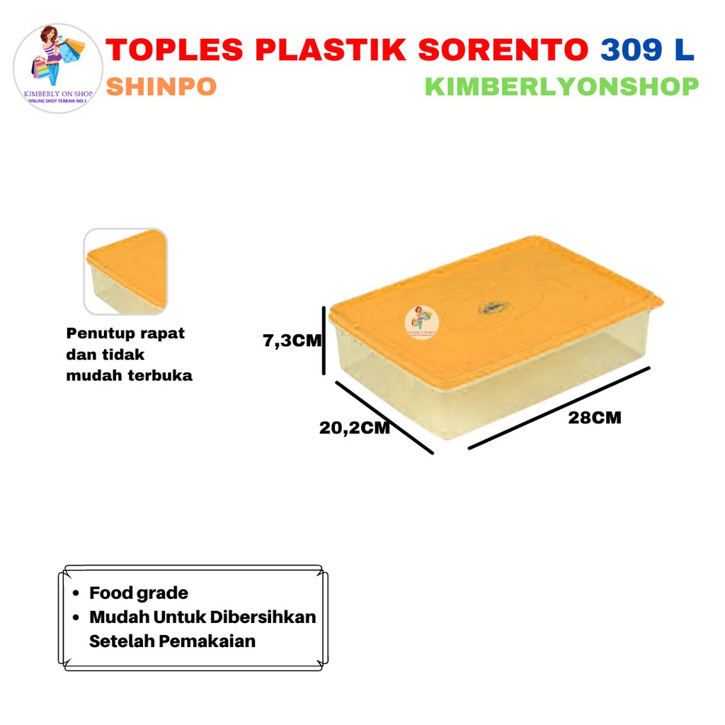 Kimberlyonshop Toples Plastik Sealware Tempat Kue Sorento 309 L Shinpo