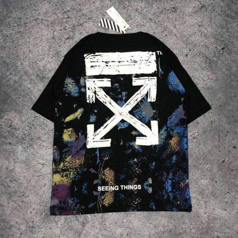 kaos pria off white galaxy terbaru/kaos murah combed 24s/kaos distro hitam