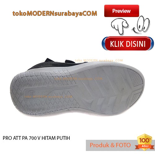 PRO ATT PA 700 V HITAM PUTIH sepatu anak sneakers velcro