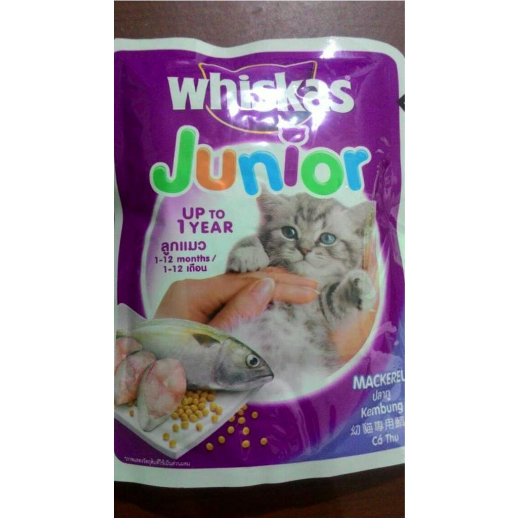 Whiskas pouch banyak variant rasa pakan kucing basah wetfood