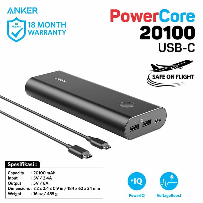 Anker PowerCore+ 20100 mAh USB-C - [A1371H12]