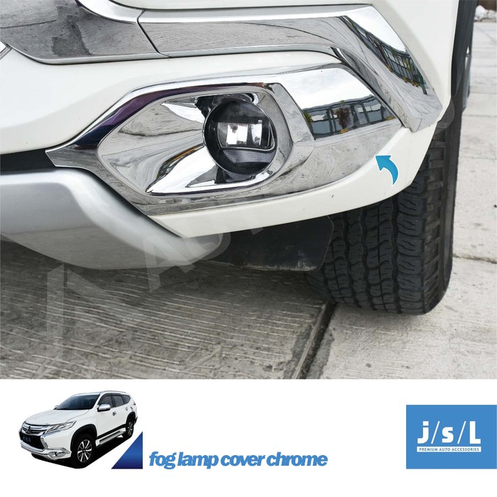 Aksesoris All New Pajero Sport JSL Fog Lamp Cover Lampu Kabut Chrome