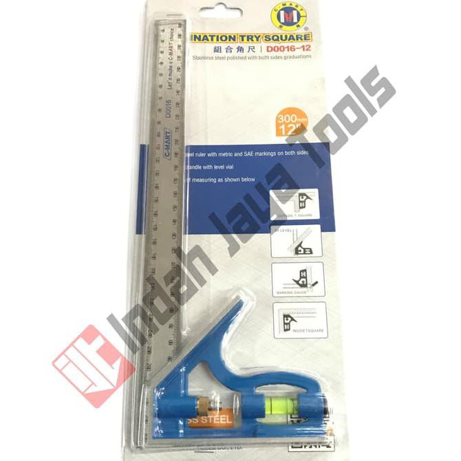 

Murah Meriah Combination Try Square / Penggaris Siku Waterpas Cmart
