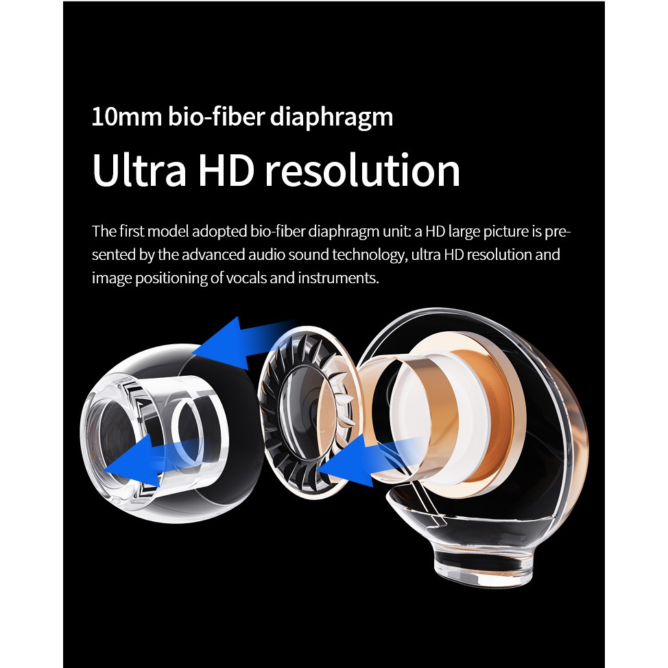 Blon Bl-01 Bl01 Headset In-Ear Driver Diafragma Kabel 2pin 10mm Biologi Fiber Untuk Dj / Lari