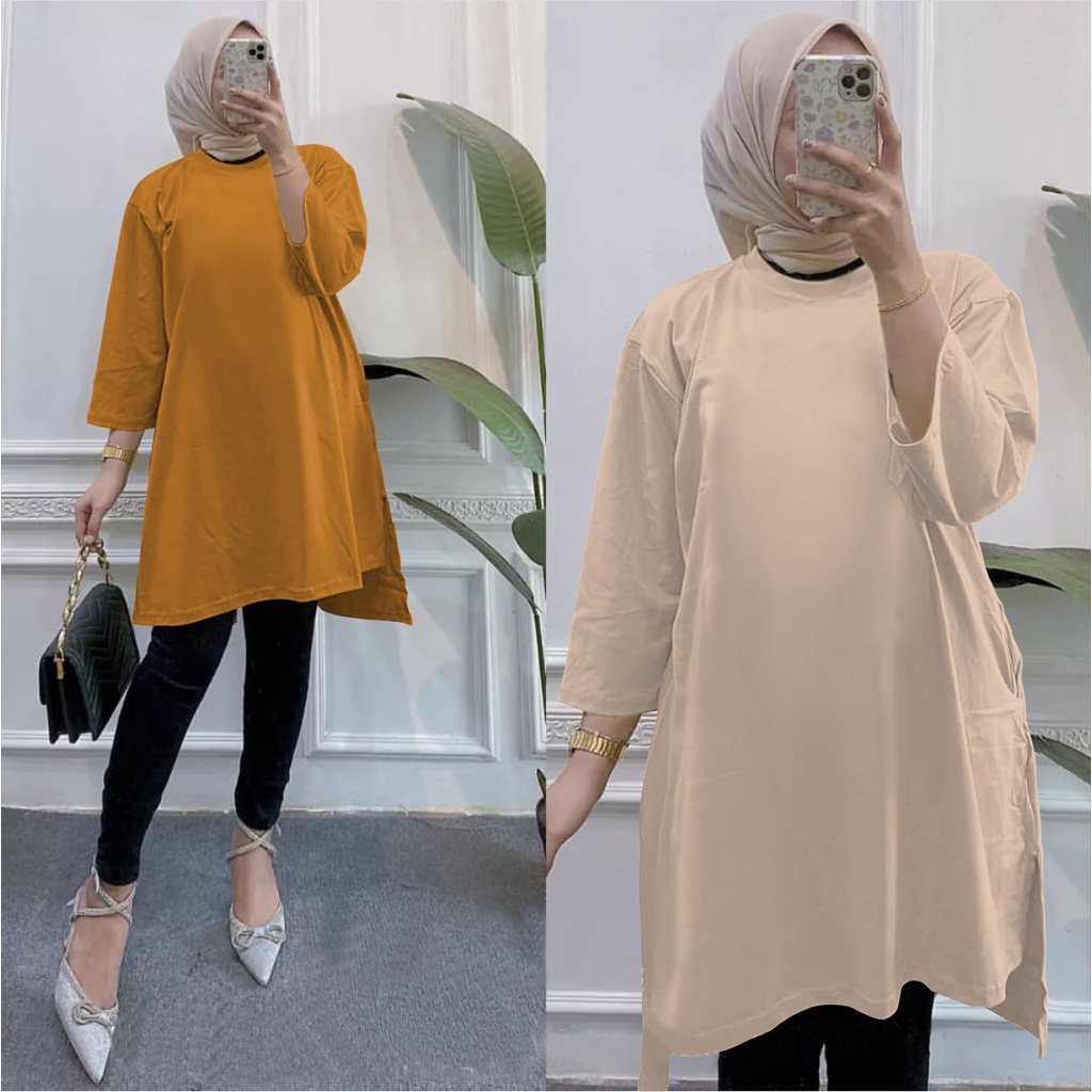 GR TUNIK OVERSIZE POLOS ADA SAKU KIRI KANAN MODEL PENGUIN BABYTERRY PREMIUM SR605