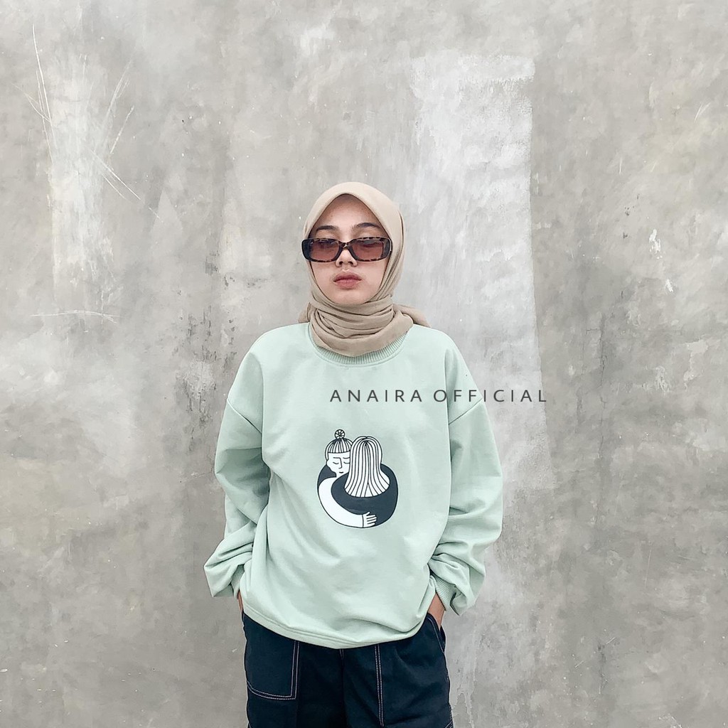 HUG SWEATER OVERSIZE WANITA SWEATER WANITA MURAH FASHION SWEATER