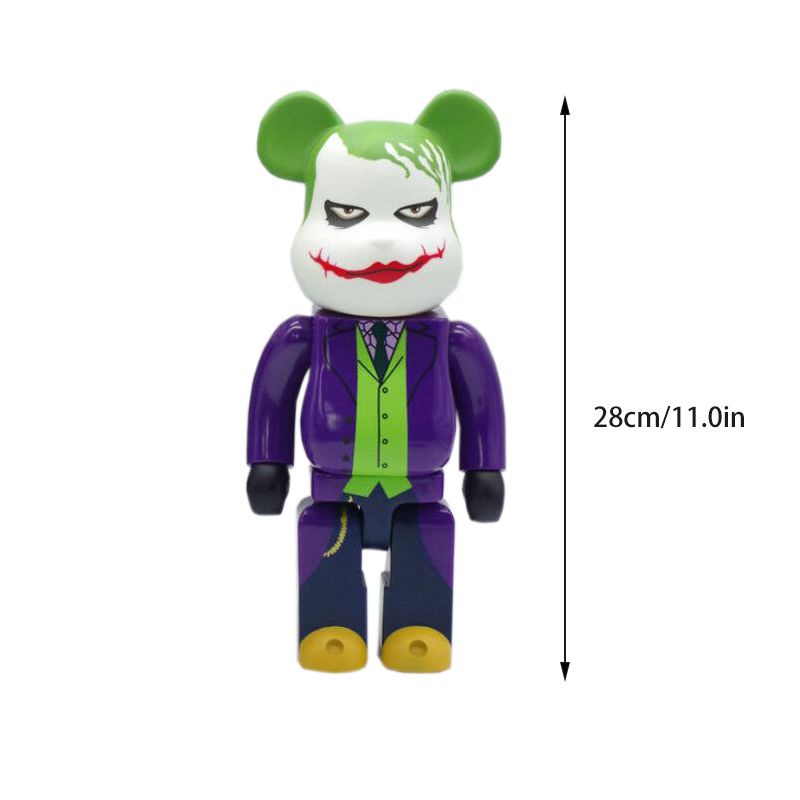 28cm Bearbrick 400% Building Blocks Bear Toy Action Figure Batman Joker Krusty Clown