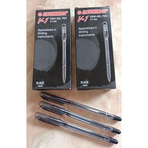

((dian))pulpen snowman v-1 semi gel pen 0,7mm tinta hitam alat tulis