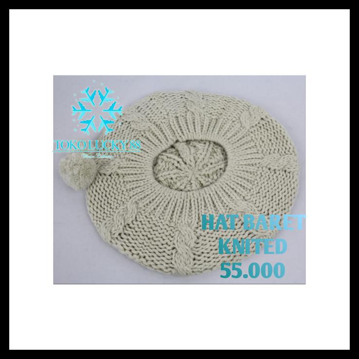 Hat Baret Rajut Wool Hat Beret Knitted