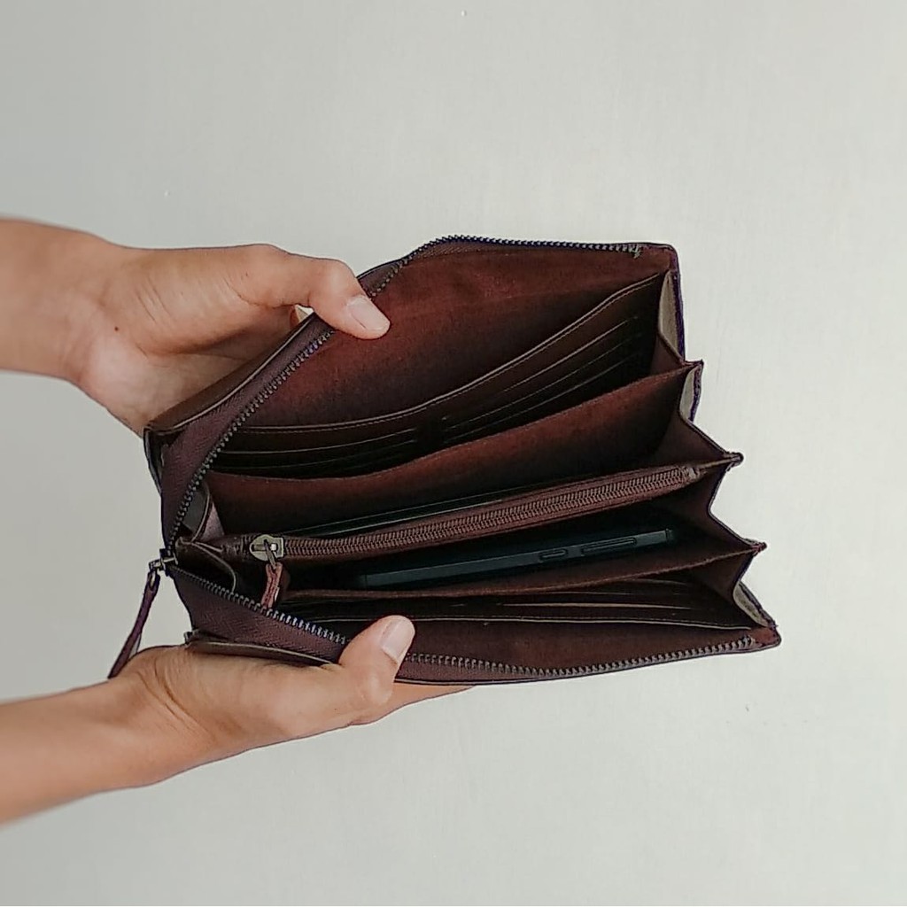 Clucth Handbag Pouch Kulit Asli Pria Wanita - HALETH Leather