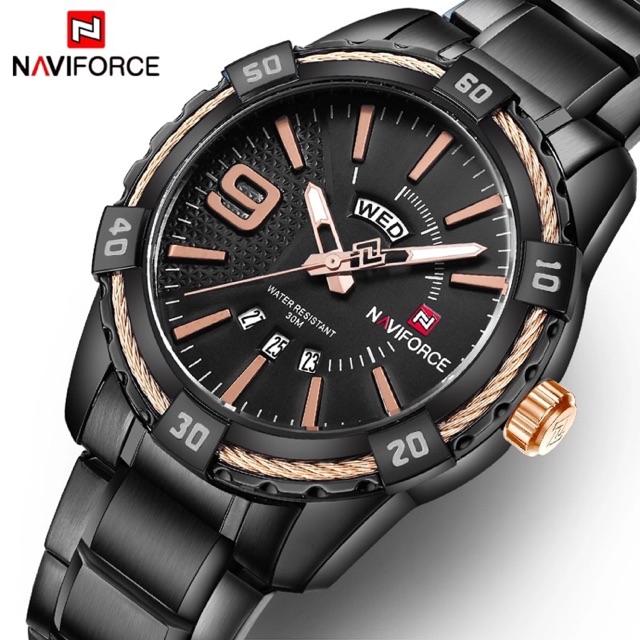 JAM TANGAN PRIA CASUAL MEWAH TERBARU MEREK NAVIFORCE NF-9117 MB