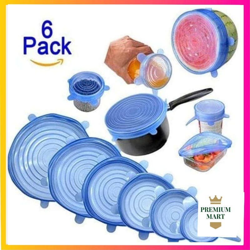 PENUTUP MAKANAN KARET - PENUTUP ELASTIS - PEMBUNGKUS MAKANAN - FOOD COVER 1 SET