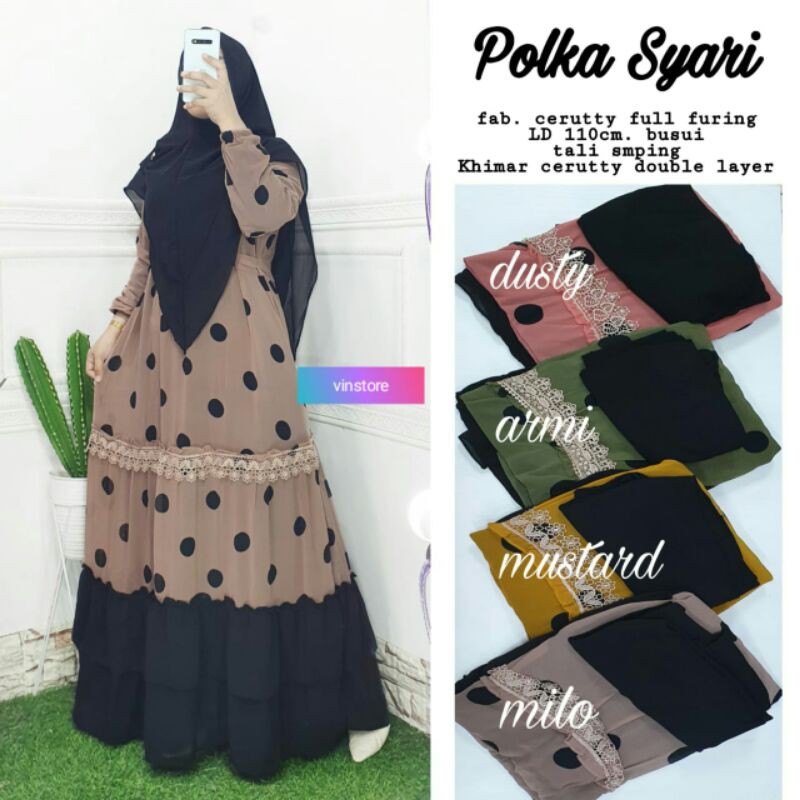 Polka Syari By Vinstore || Gamis Syari