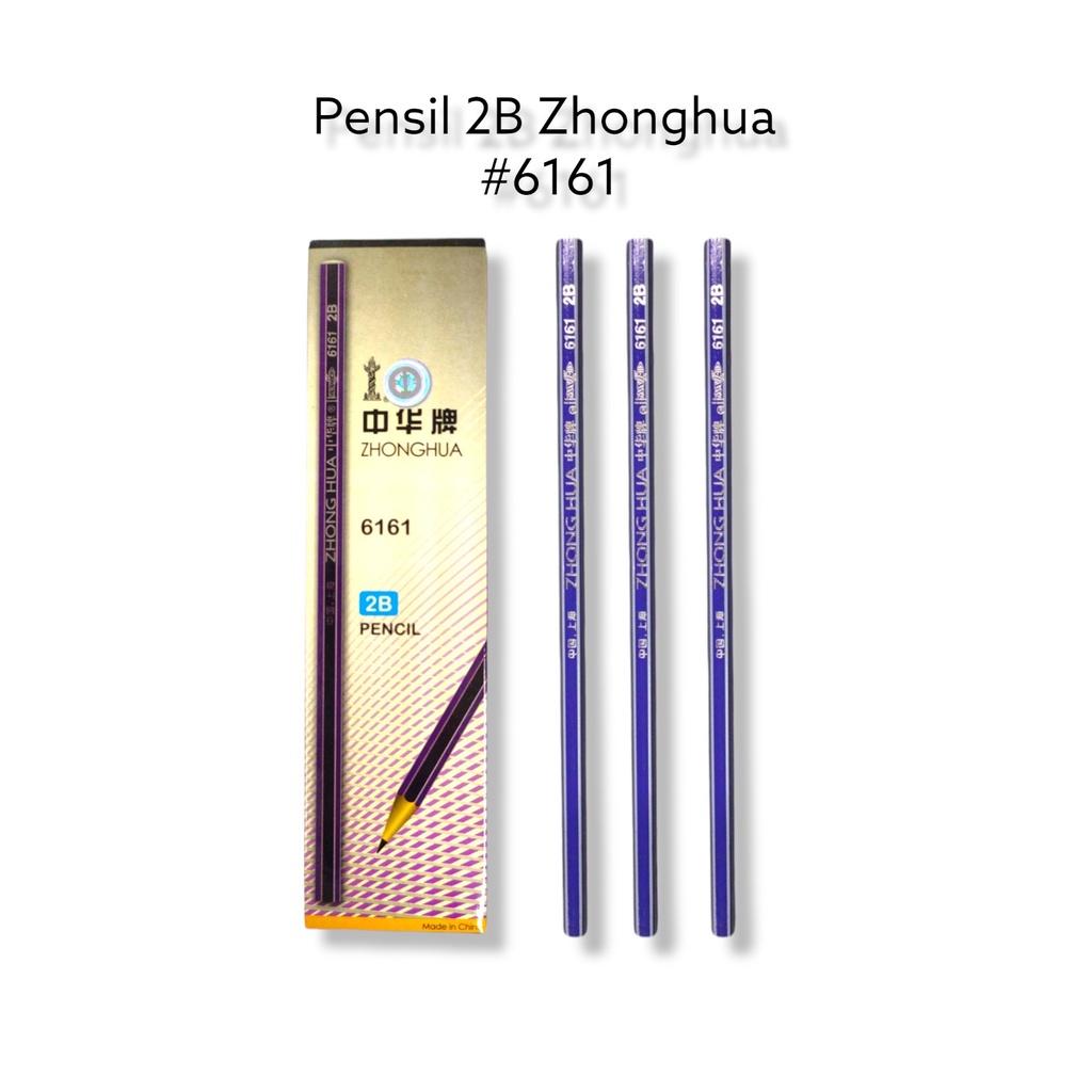 

Pensil 2B Impor ZhongHua Pencil Pena Pensil Kayu Warna Warni # 6161 Lusinan – SHABG