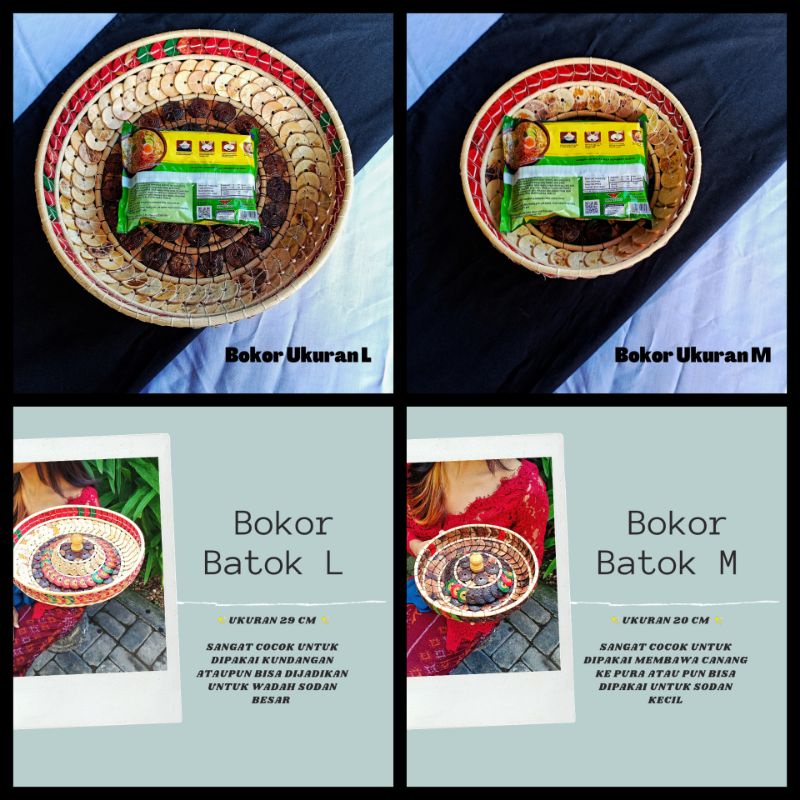 Set Bokor Batok Kelapa Kotak &amp; Bulat / Bokor Batok Kelapa Bali / Bokor Murah / Bokor Bali / Craft Dewata