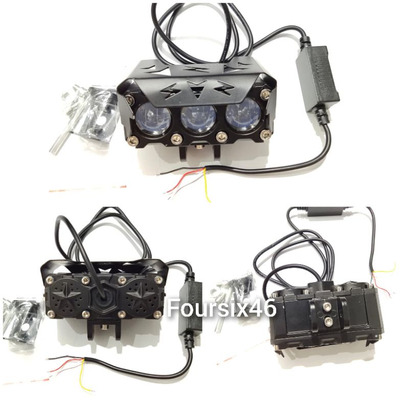 lampu tembak sorot kabut LED foglam SQL laser gun 2warna putih kuning 3mata 2mata 1mata universal