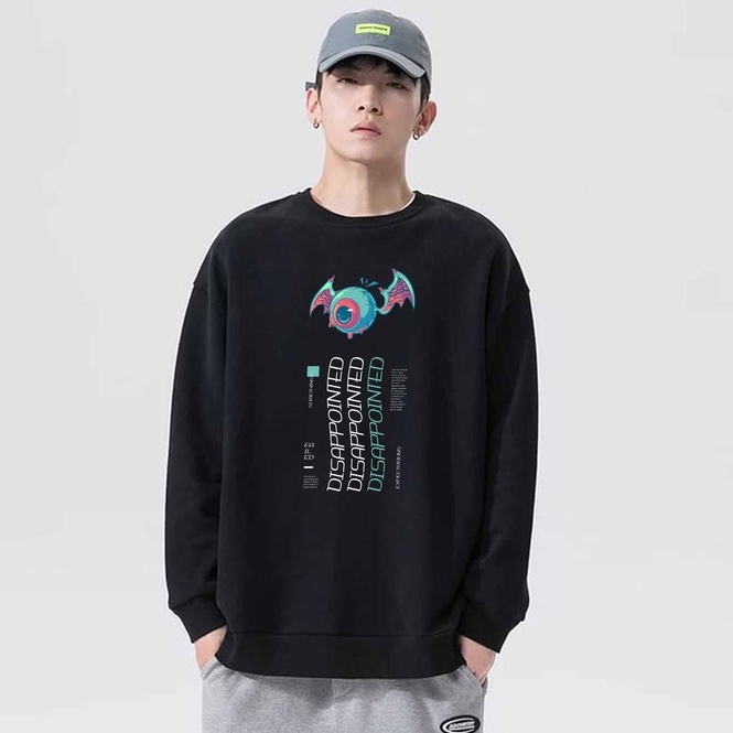 Sweater Crewneck Pria EyesPoint fleece M - XXL