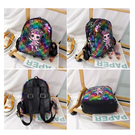 AND / COD / Tas Ransel Wanita Motif Karakter Tas Glitter Backpack Sequin Tas Punggung Anak Perempuan Sekolah Fashion Korean Style T159